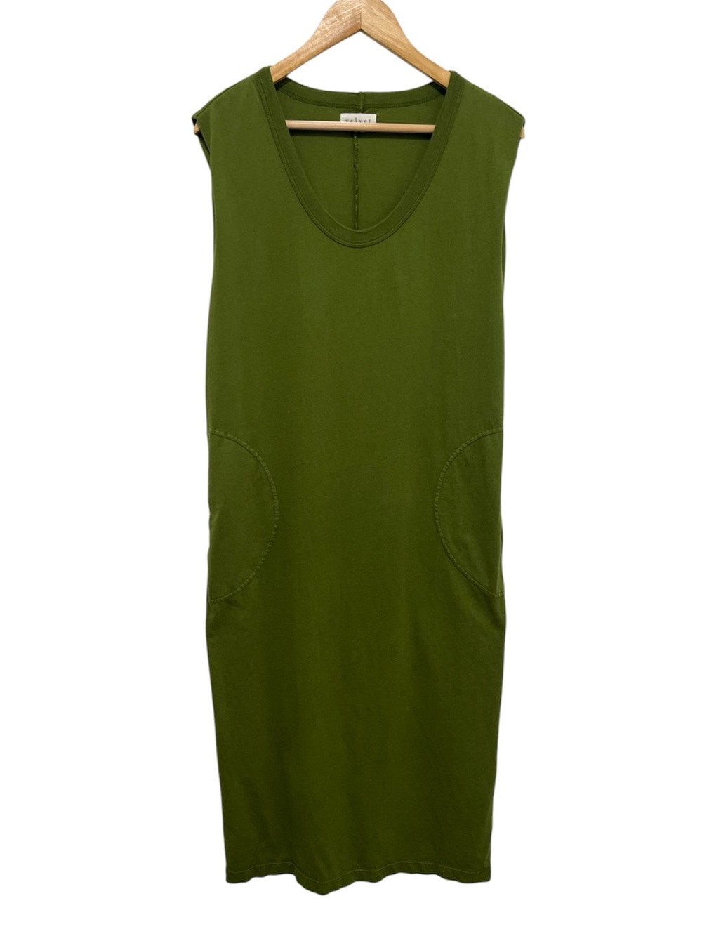 Velvet by Graham & Spencer Olive Green Maxi Dress Cotton Size Small